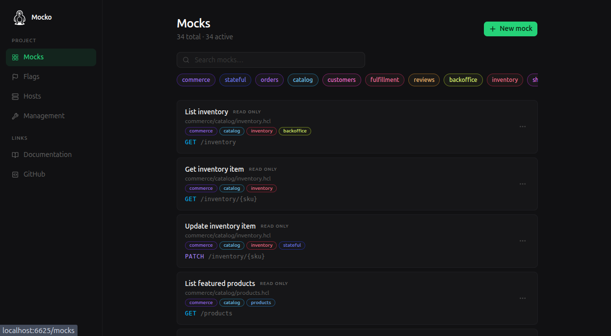 Mocko Control Panel