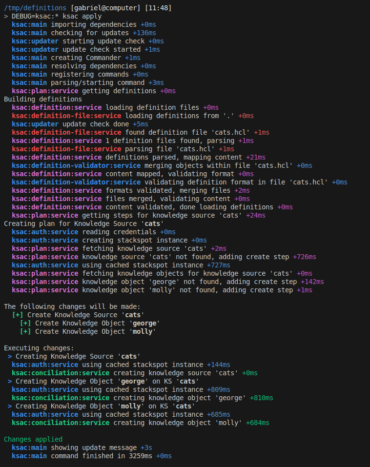 Example of ksac debug
